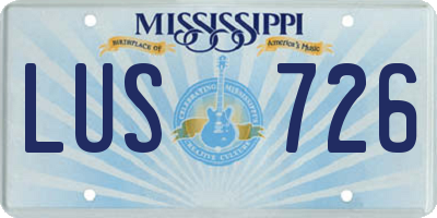 MS license plate LUS726