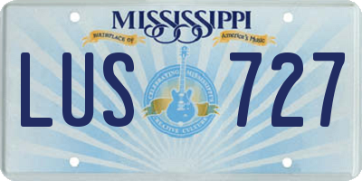 MS license plate LUS727