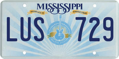 MS license plate LUS729