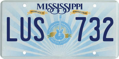 MS license plate LUS732