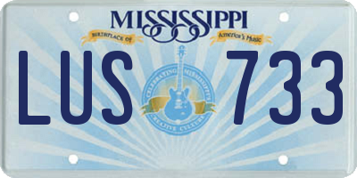 MS license plate LUS733