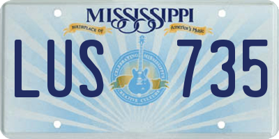 MS license plate LUS735