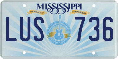 MS license plate LUS736