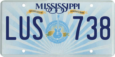 MS license plate LUS738