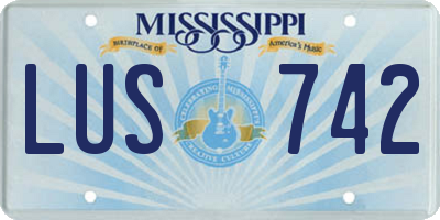 MS license plate LUS742