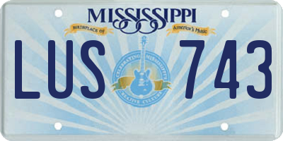 MS license plate LUS743