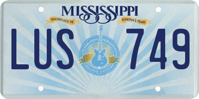 MS license plate LUS749