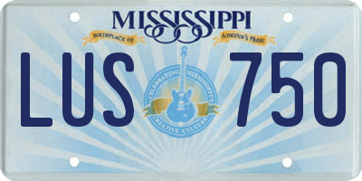 MS license plate LUS750
