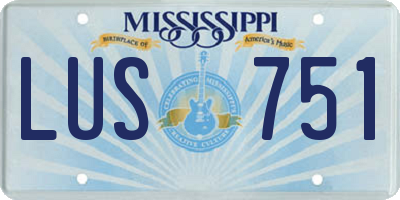 MS license plate LUS751