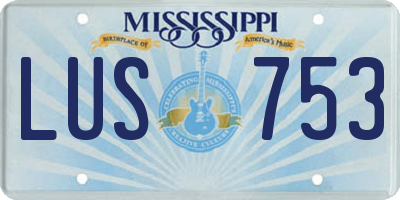 MS license plate LUS753