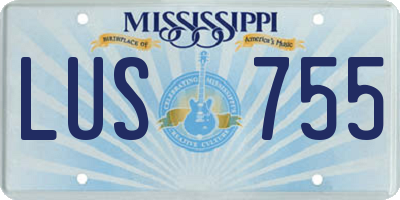 MS license plate LUS755