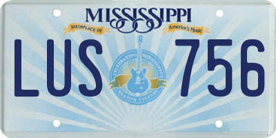 MS license plate LUS756