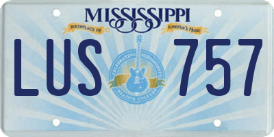MS license plate LUS757