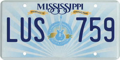 MS license plate LUS759