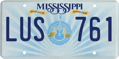 MS license plate LUS761