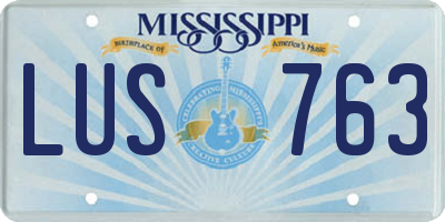 MS license plate LUS763
