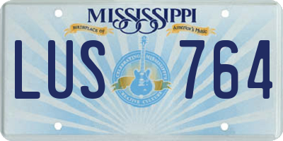 MS license plate LUS764