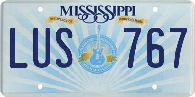 MS license plate LUS767