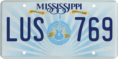 MS license plate LUS769