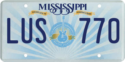 MS license plate LUS770