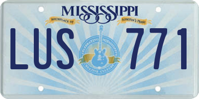MS license plate LUS771