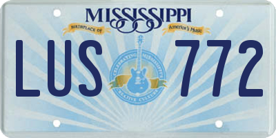 MS license plate LUS772