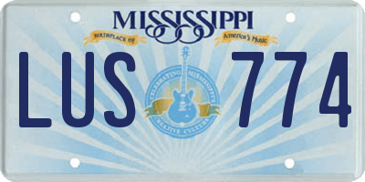 MS license plate LUS774