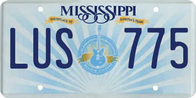 MS license plate LUS775
