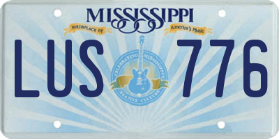MS license plate LUS776