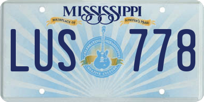 MS license plate LUS778