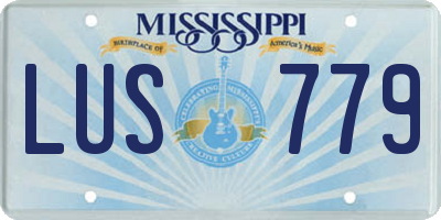 MS license plate LUS779