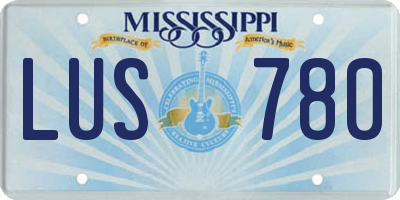 MS license plate LUS780