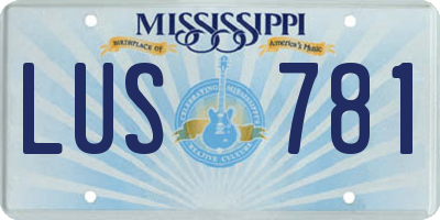 MS license plate LUS781