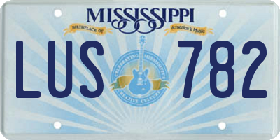 MS license plate LUS782
