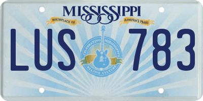 MS license plate LUS783