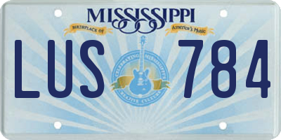 MS license plate LUS784