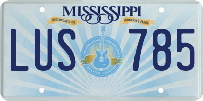 MS license plate LUS785