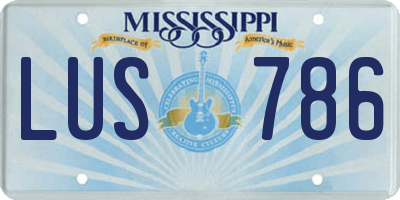 MS license plate LUS786