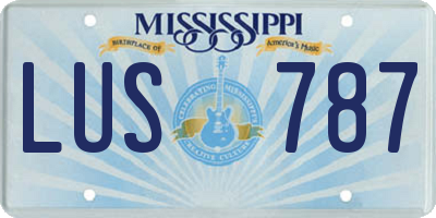 MS license plate LUS787