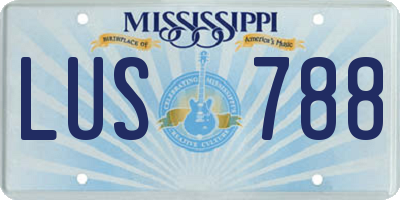 MS license plate LUS788
