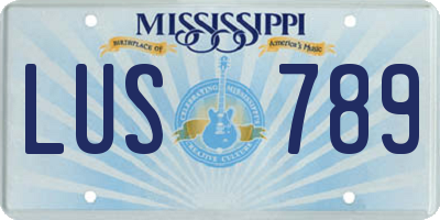 MS license plate LUS789