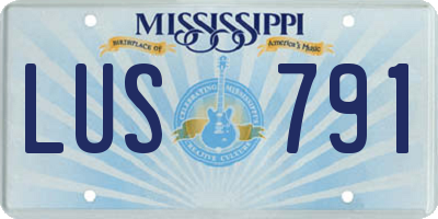 MS license plate LUS791