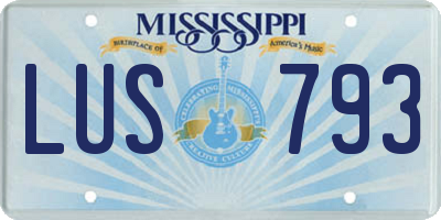 MS license plate LUS793