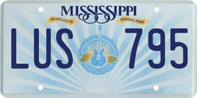 MS license plate LUS795
