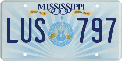 MS license plate LUS797
