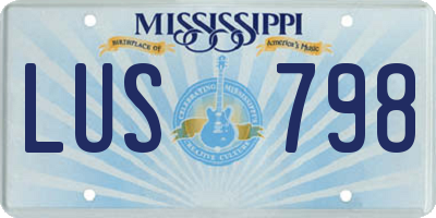 MS license plate LUS798