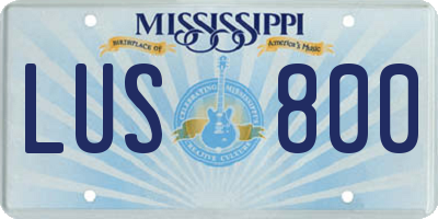 MS license plate LUS800
