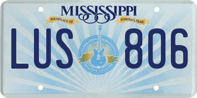 MS license plate LUS806