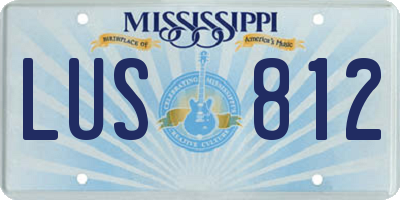 MS license plate LUS812