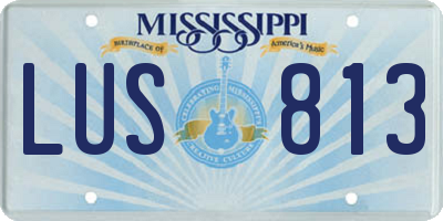 MS license plate LUS813